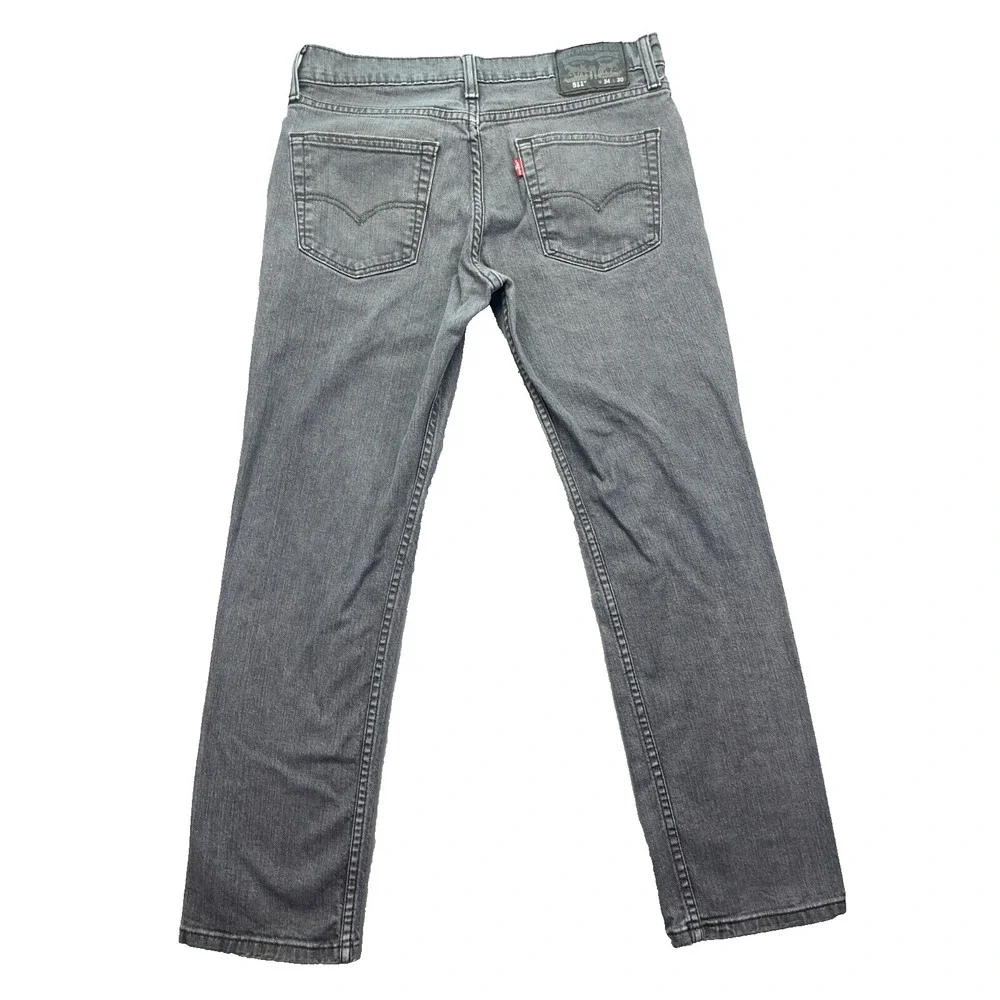 Levi's 514 Jeans Gray Straight Leg Stretch Sz 34 Fits 31